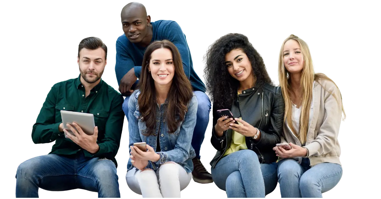 Groupe de jeunes anciens élèves représentant le réseau alumni du Gymnase de Beaulieu et les opportunités de connexion entre diplômés